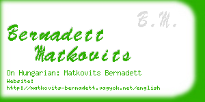 bernadett matkovits business card